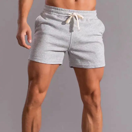 Men's Fitness Sports Shorts Summer American Cotton Gray Running Training Leisure Stretch Squat Three-Quarter Pants