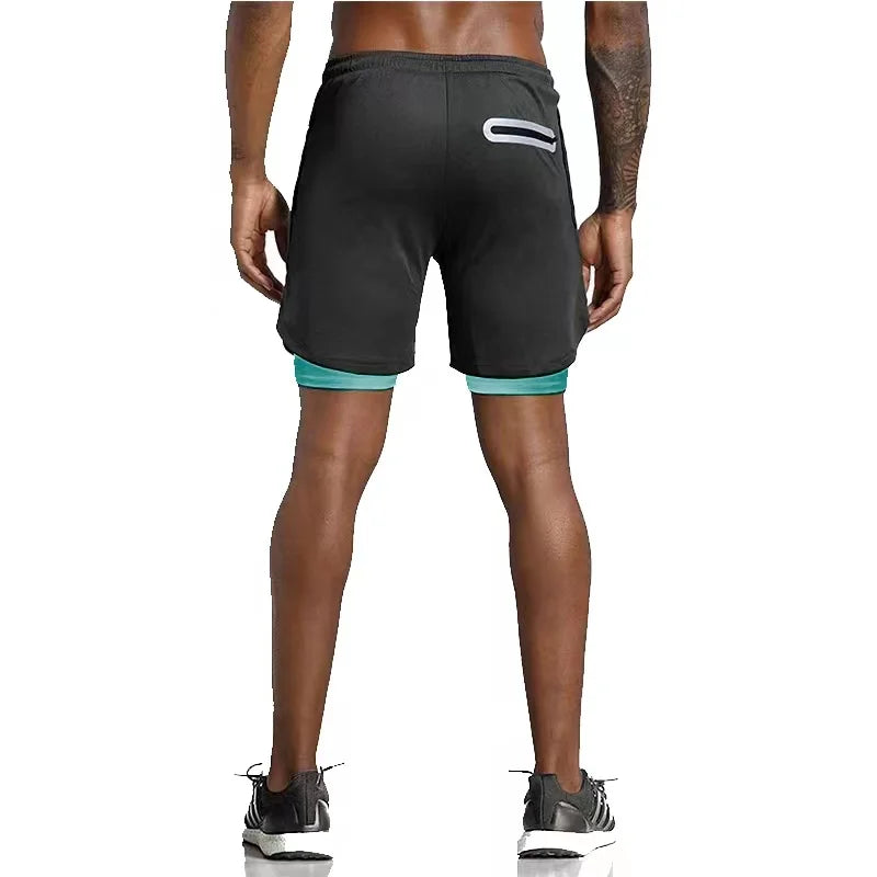 2023 Men's Running Shorts Summer Sportswear Double-deck 2 In 1 Training Workout Clothing for Gym Fitness Sport