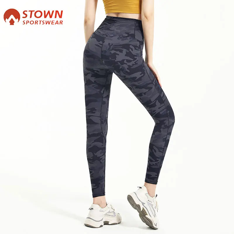 High Elastic Black Camo Yoga Leggings Seamless Sports Pant For Women Gym Trousers High Waisted Yoga Fitness Camouflage Leggings